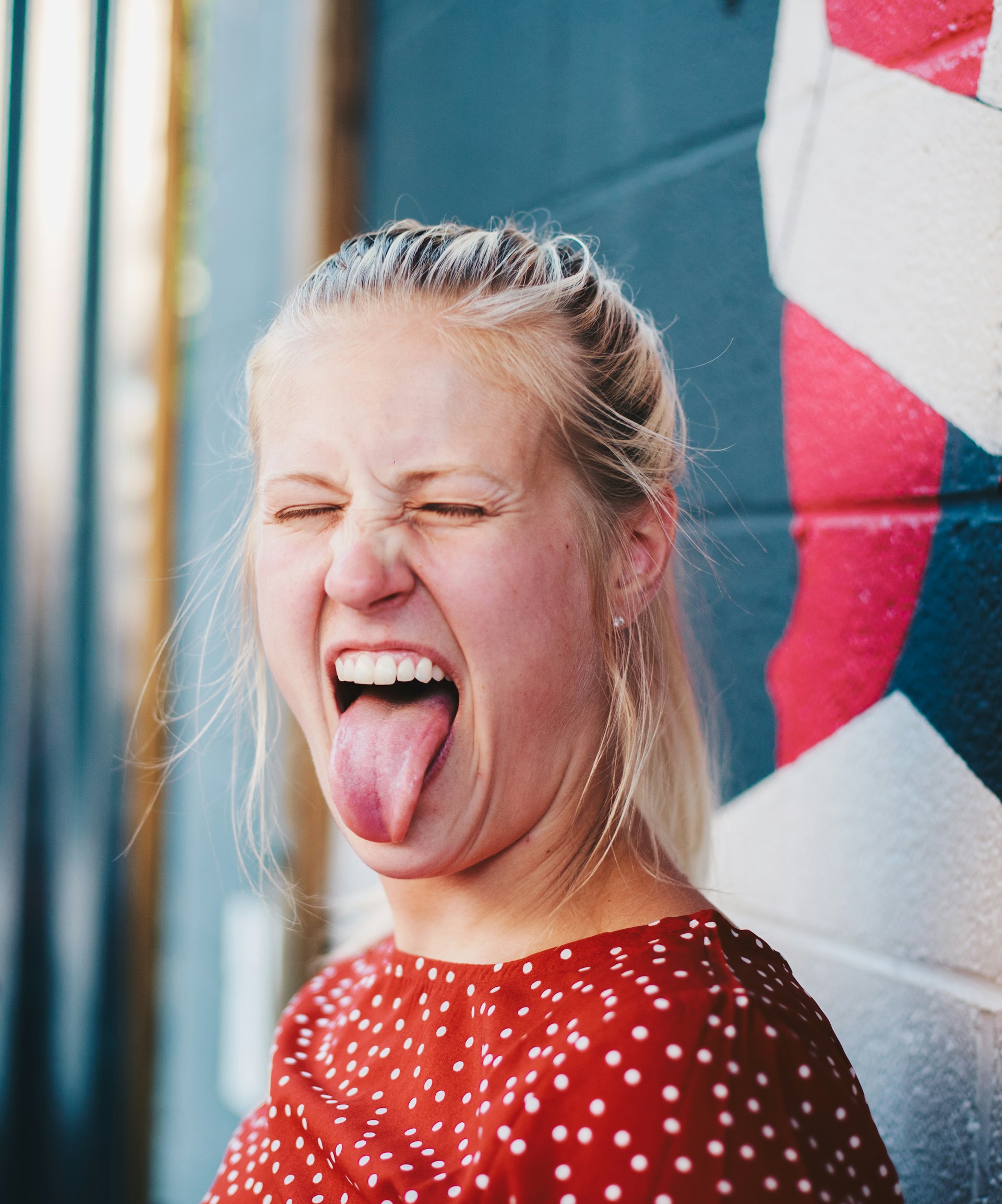 woman laughing