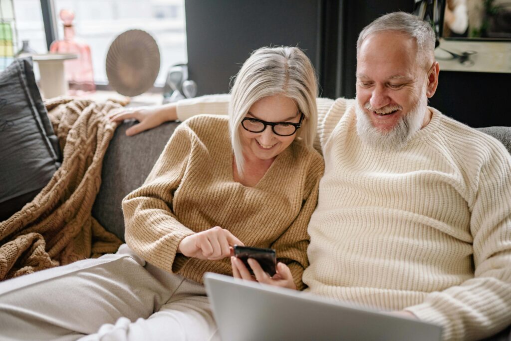 elderly man and woman