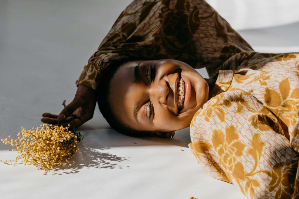 woman wearing braces