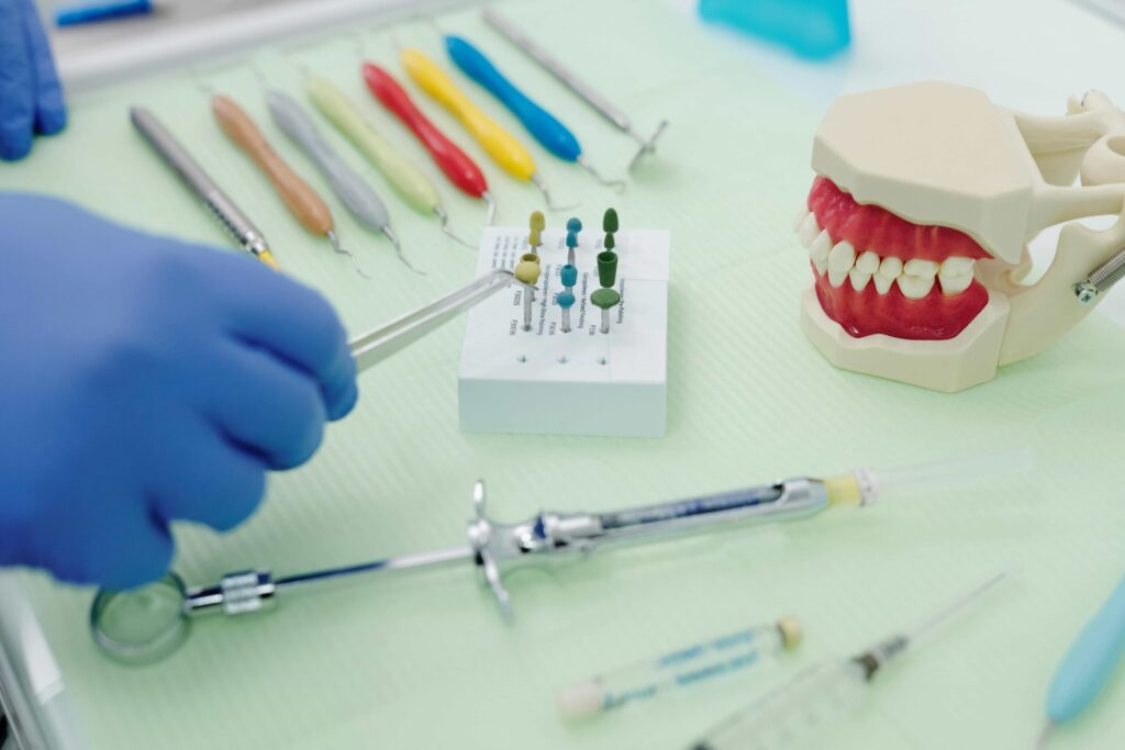 dental tools on table