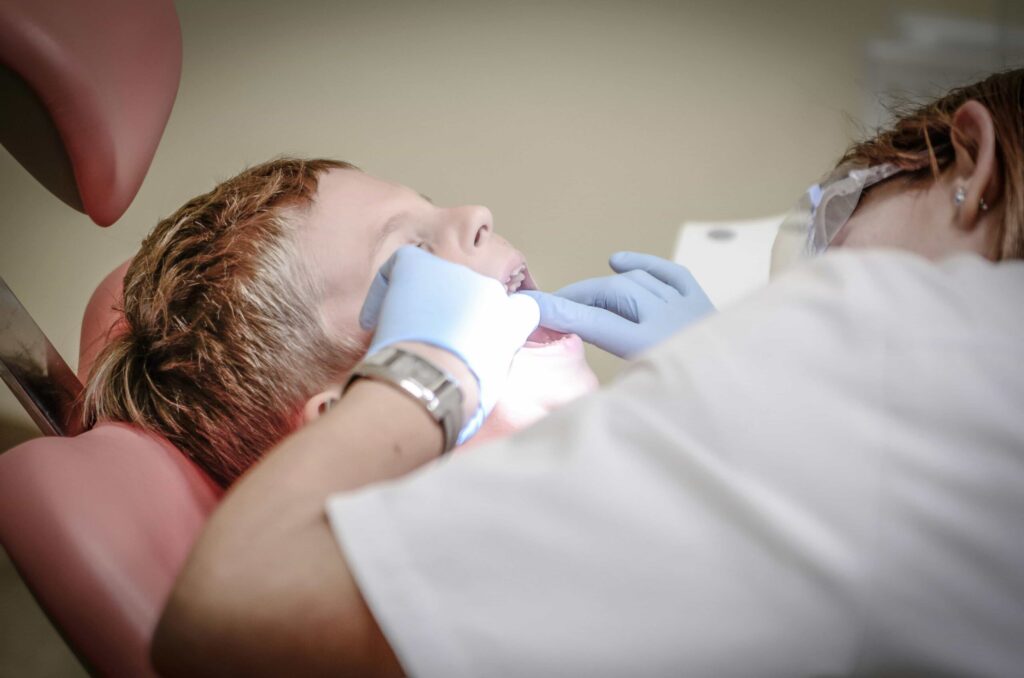 dentist working on patient