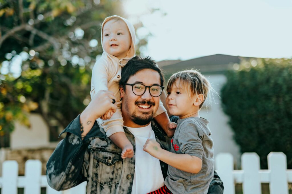 dad with kids